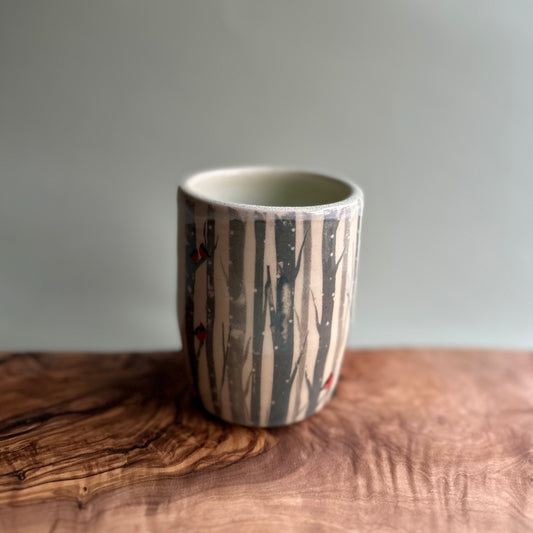 holiday edition tumbler • white cardinals