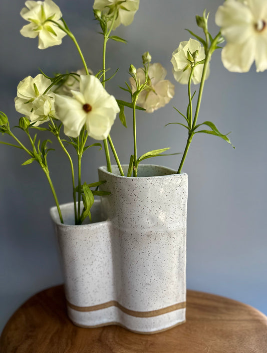 large hand-built double vase
