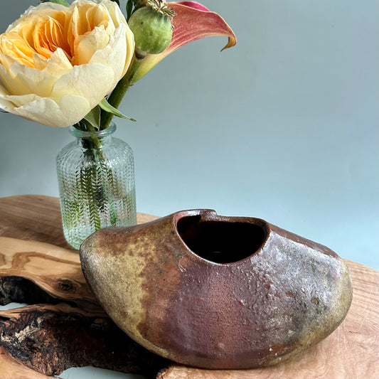 wood-fired • small wobble vase