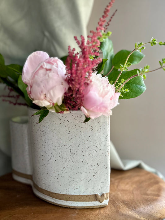 large hand-built double vase