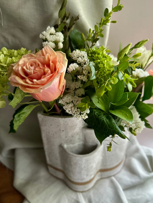 medium hand-built triple vase