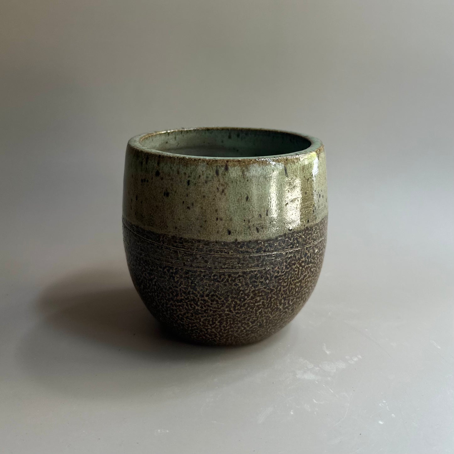 soda-fired indent tumbler • blue-ish
