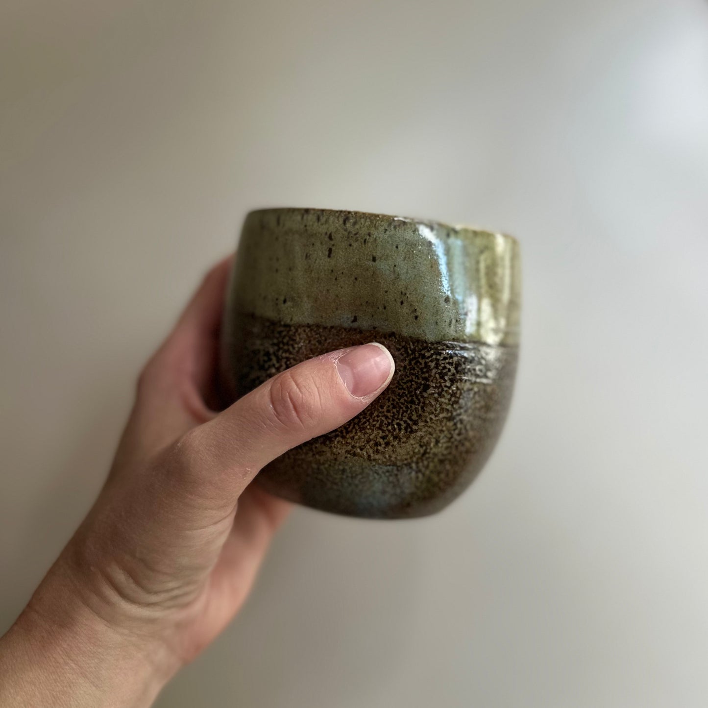 soda-fired indent tumbler • blue-ish
