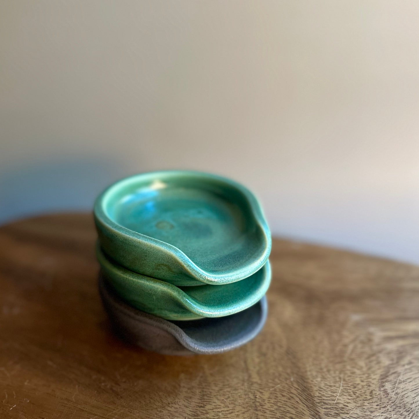 wheel-thrown spoon rest • green no. one