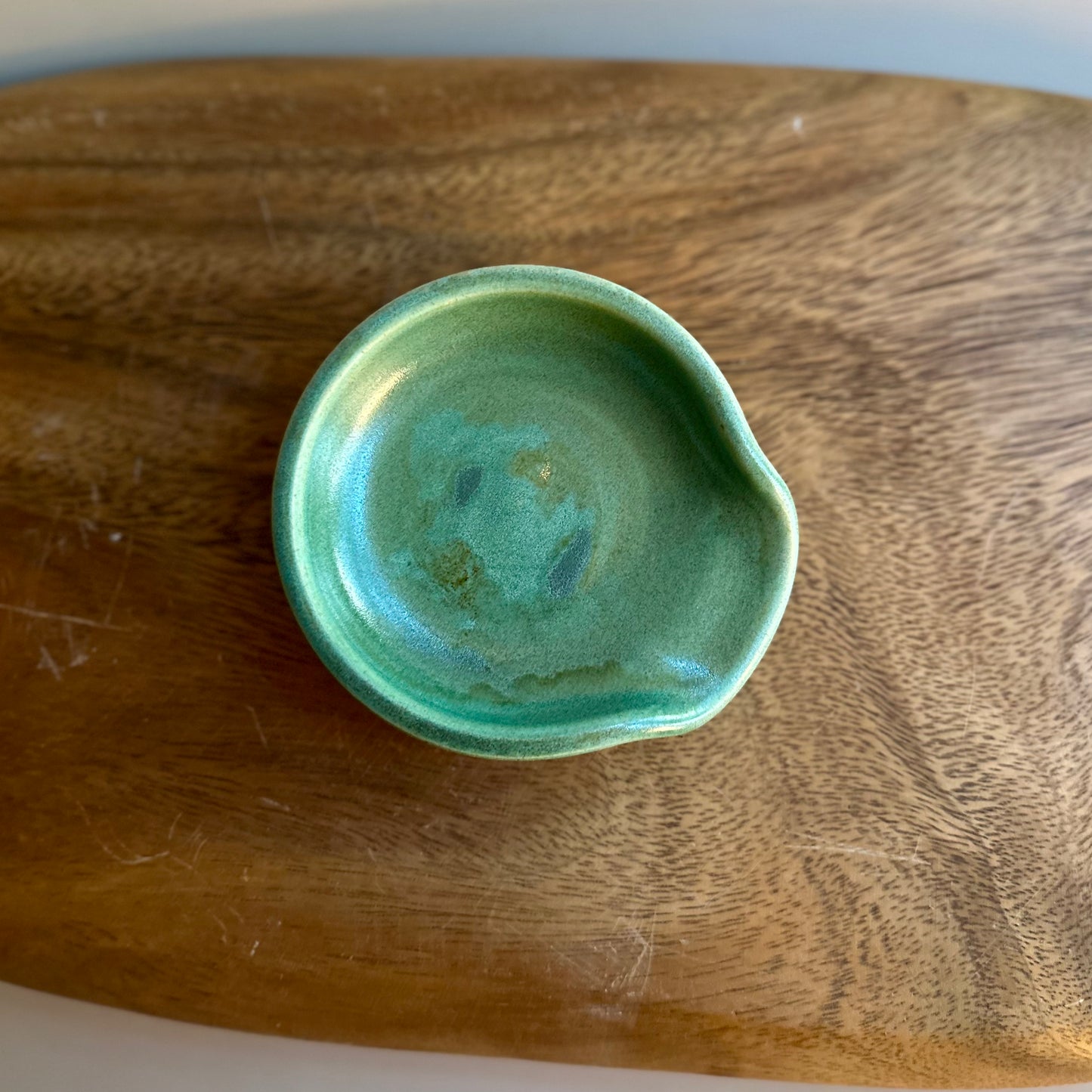 wheel-thrown spoon rest • green no. two