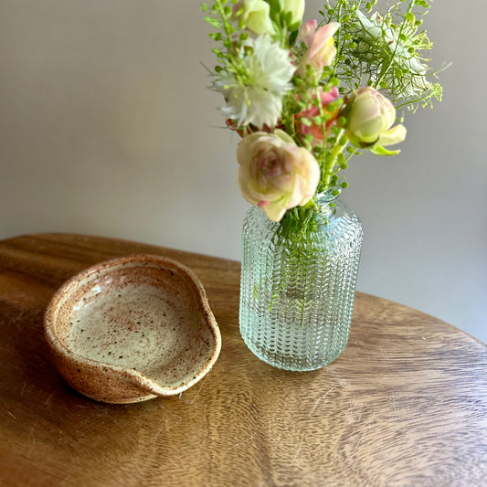 wheel-thrown spoon rest • egg