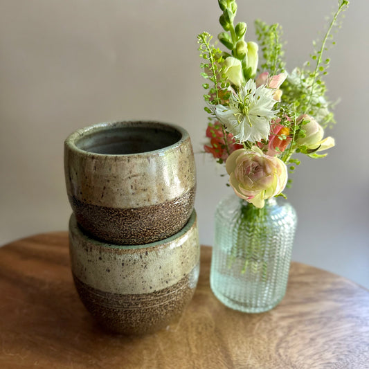 soda-fired indent tumbler • blue-ish