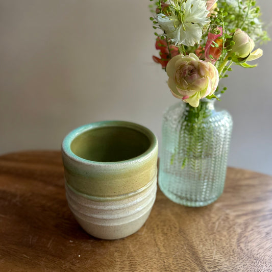 soda-fired ripple shorty • crystallized blue-green