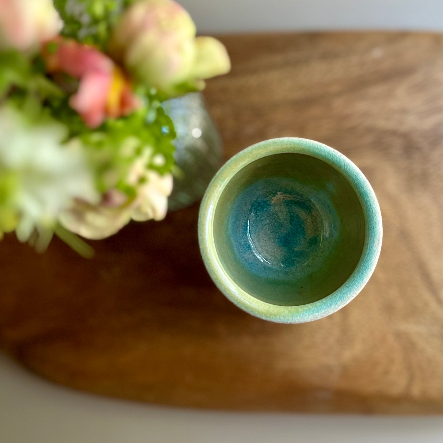 soda-fired ripple shorty • crystallized blue-green
