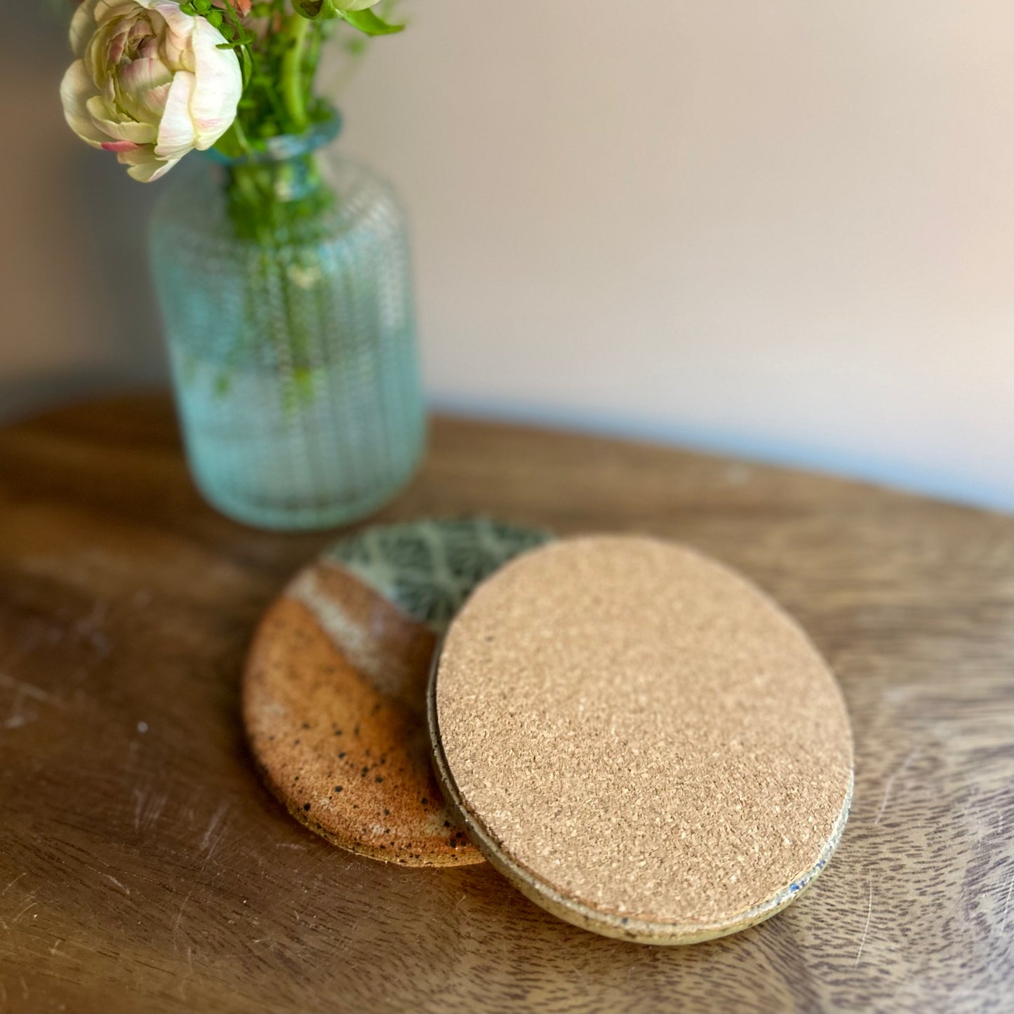 hand-made coaster set • deco brown