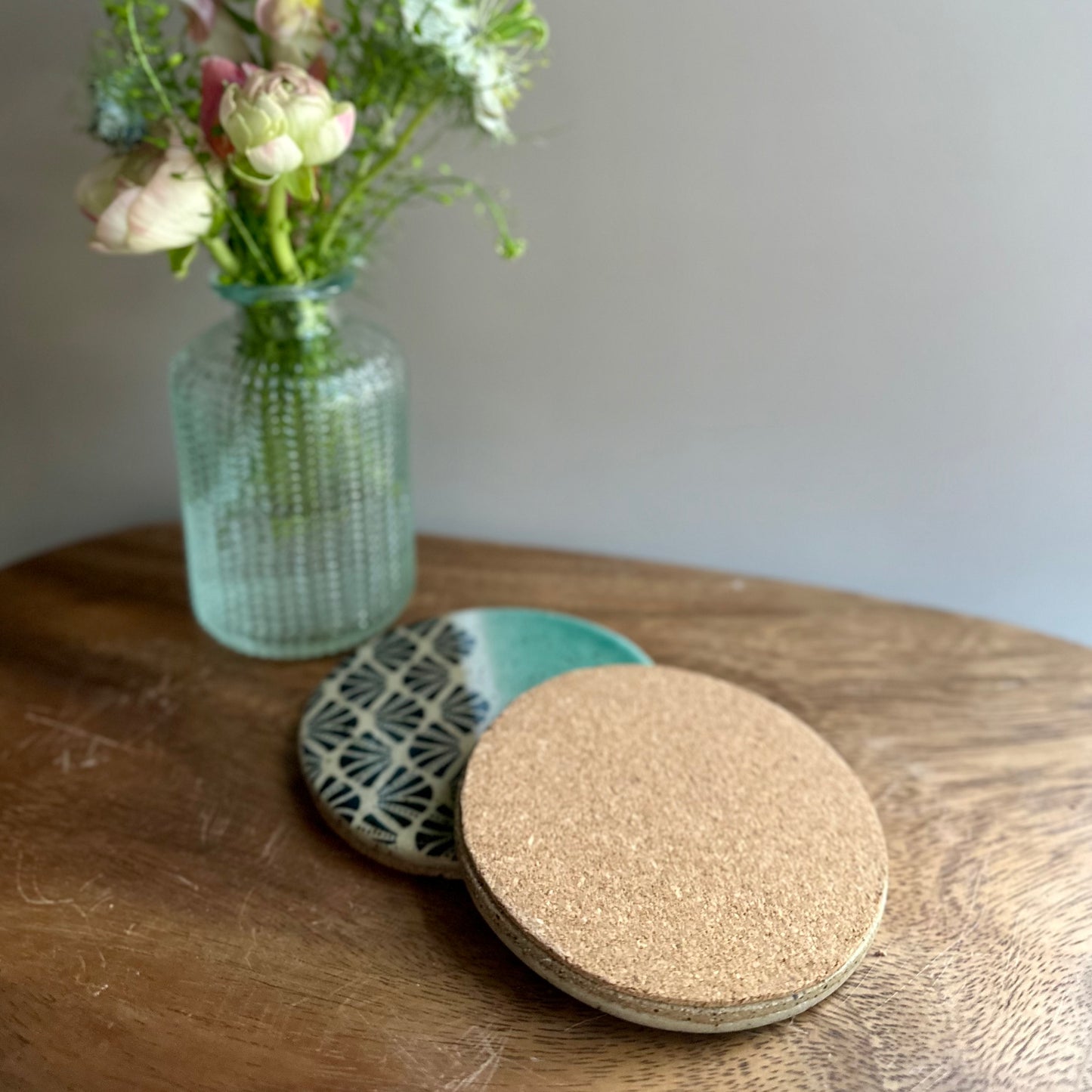 hand-made coaster set • deco aqua