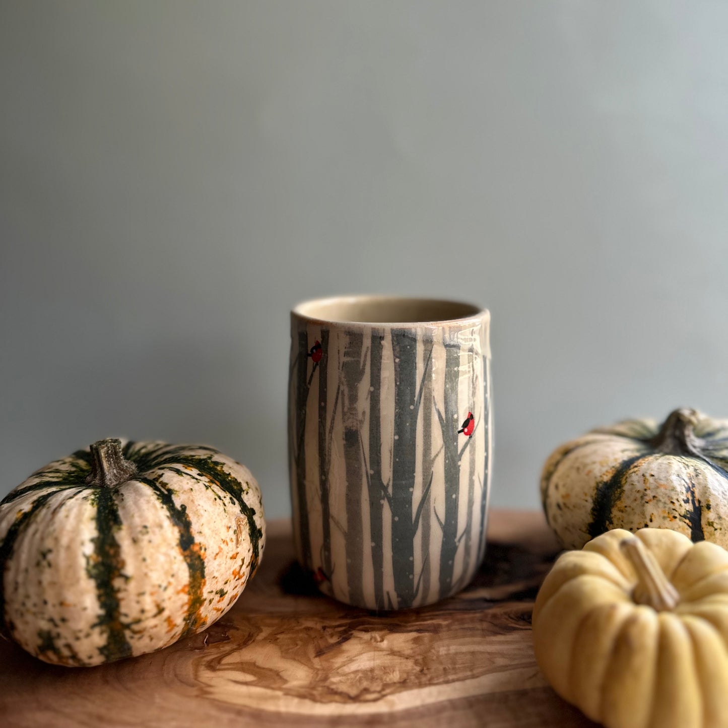 holiday edition tumbler • snowy white cardinals