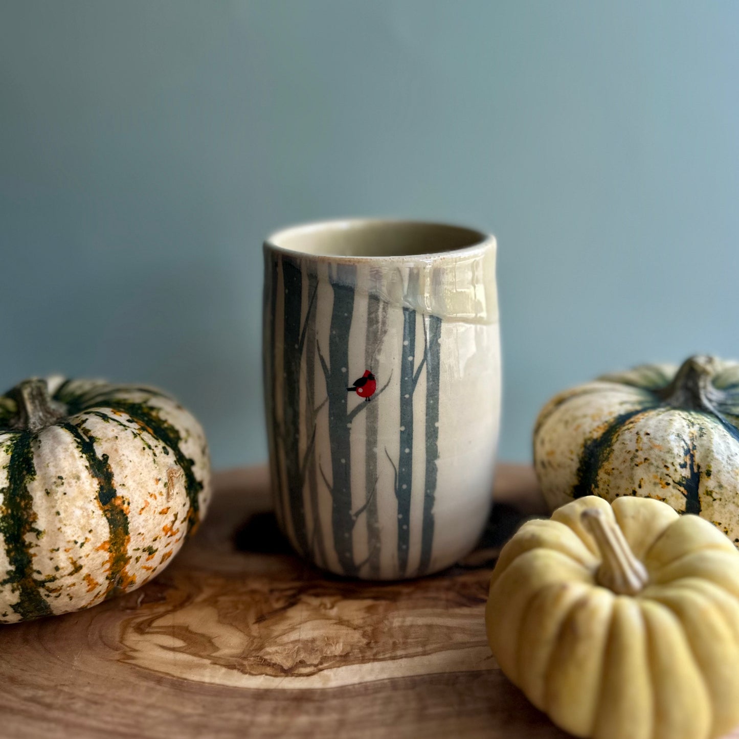 holiday edition tumbler • snowy white cardinals