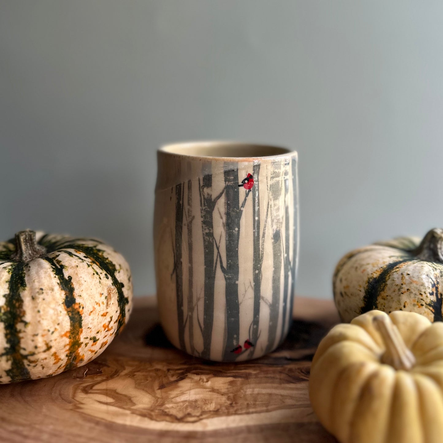 holiday edition tumbler • snowy white cardinals