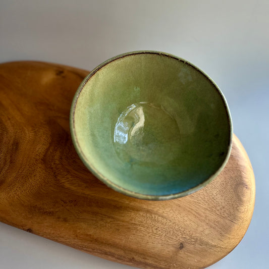 hand-carved bowl • deep sage