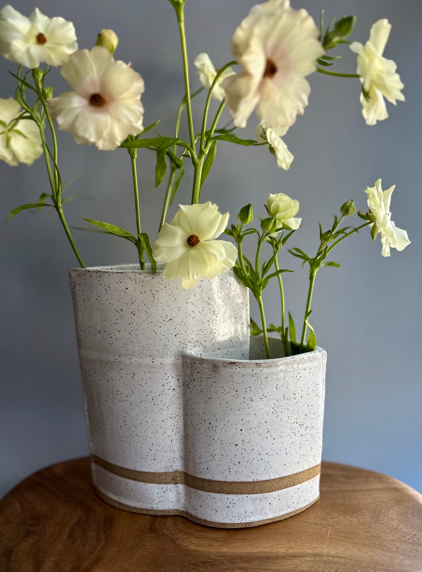 large hand-built double vase