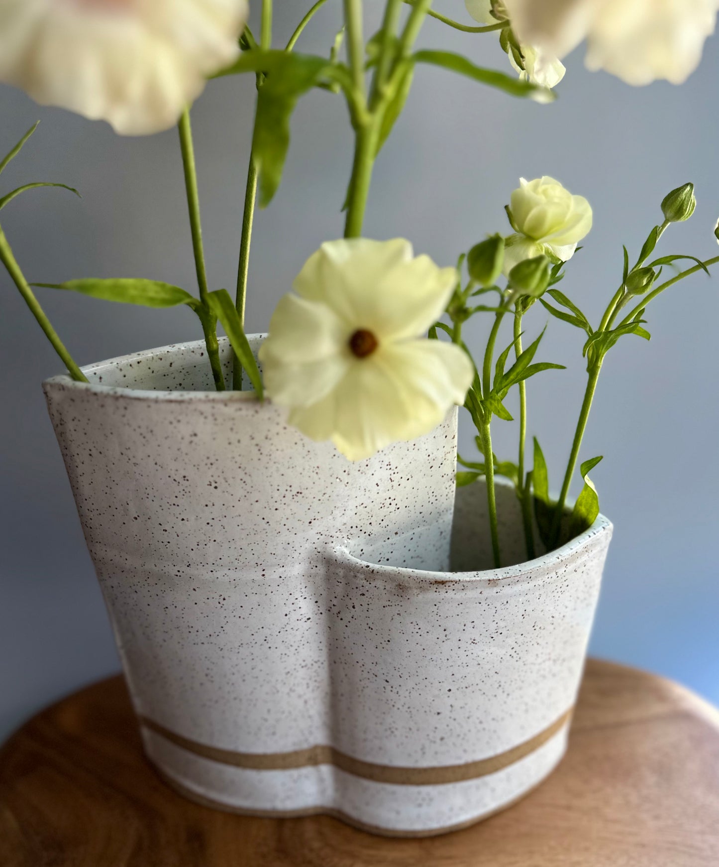 large hand-built double vase