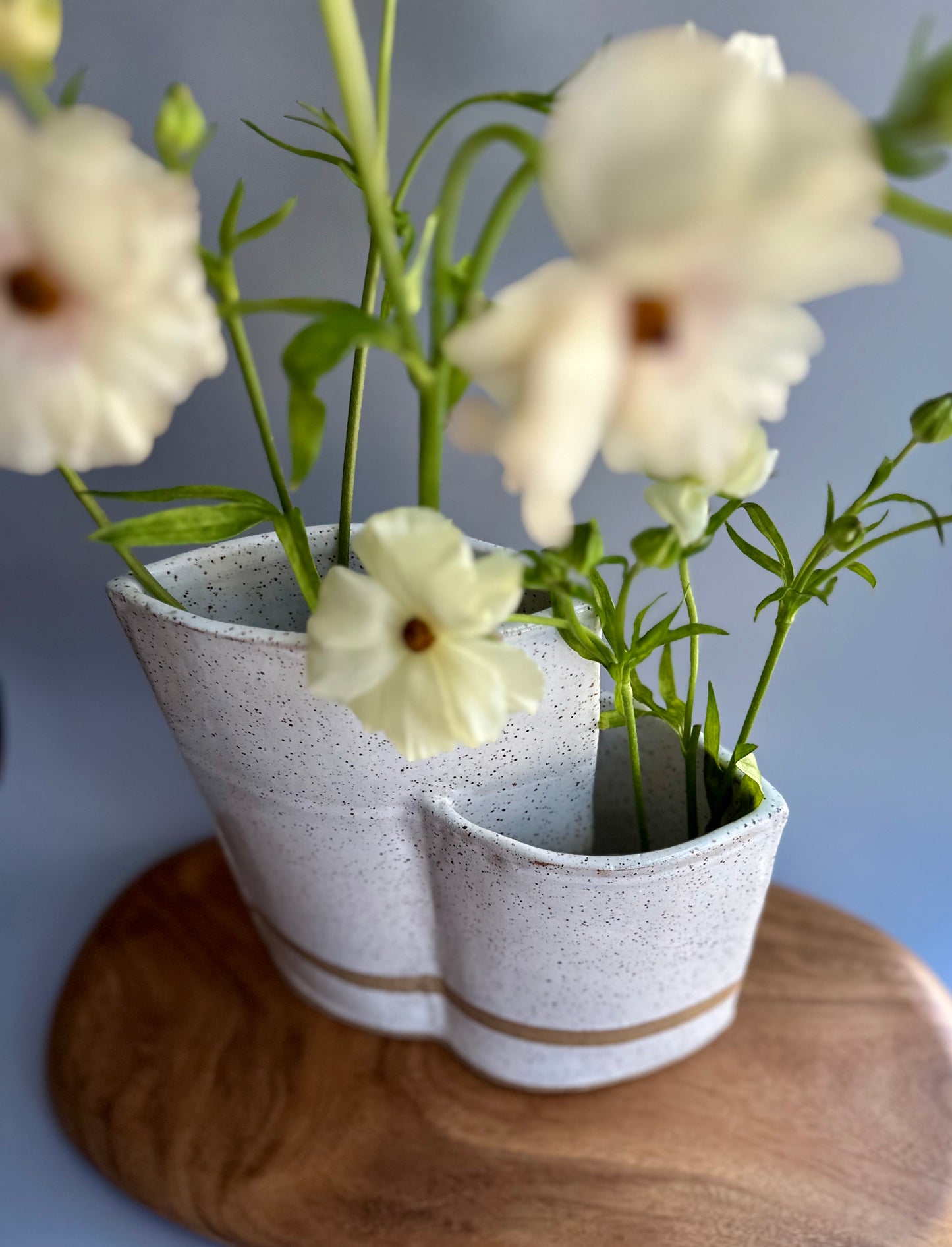 large hand-built double vase