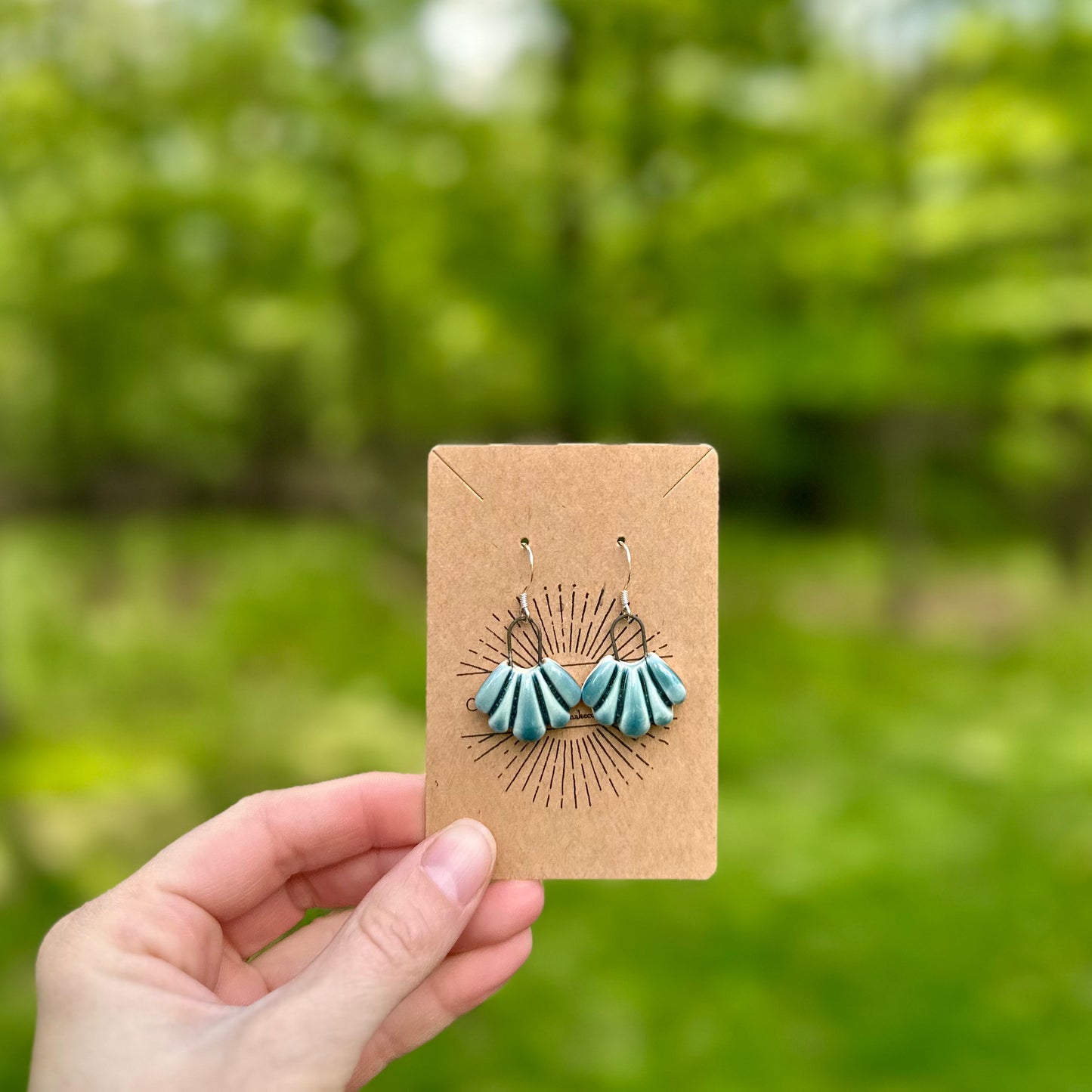 made with love • small fan earrings