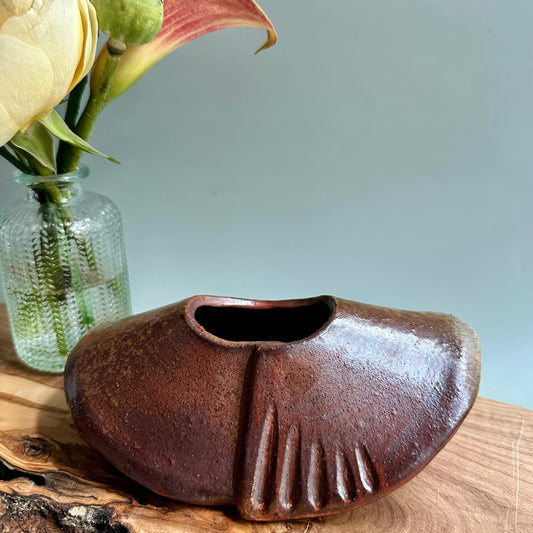 wood-fired • small wobble vase