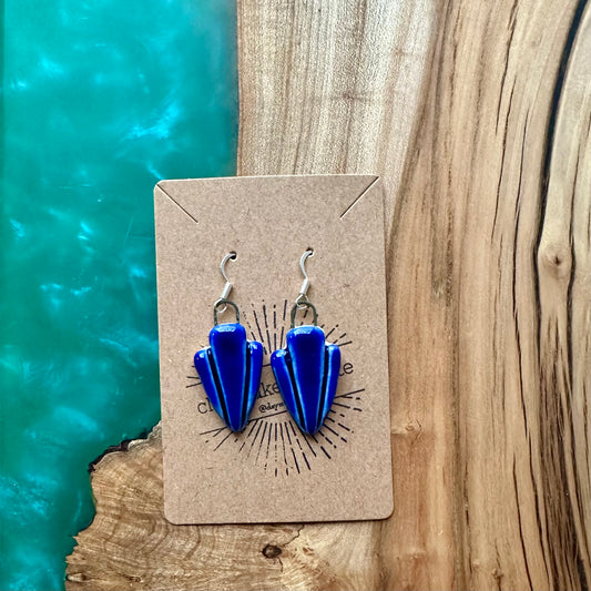 made with love • deep blue dangle drop earrings