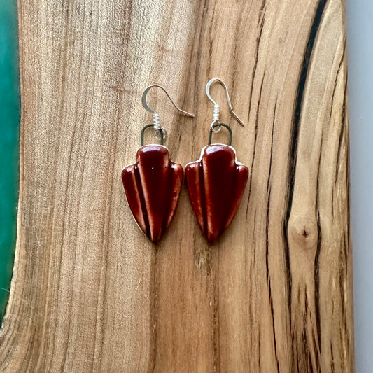 made with love • dark red dangle drop earrings