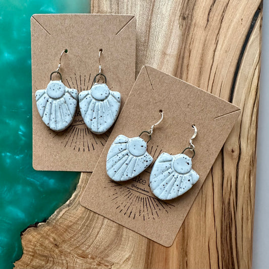 made with love • white sunbeam earrings