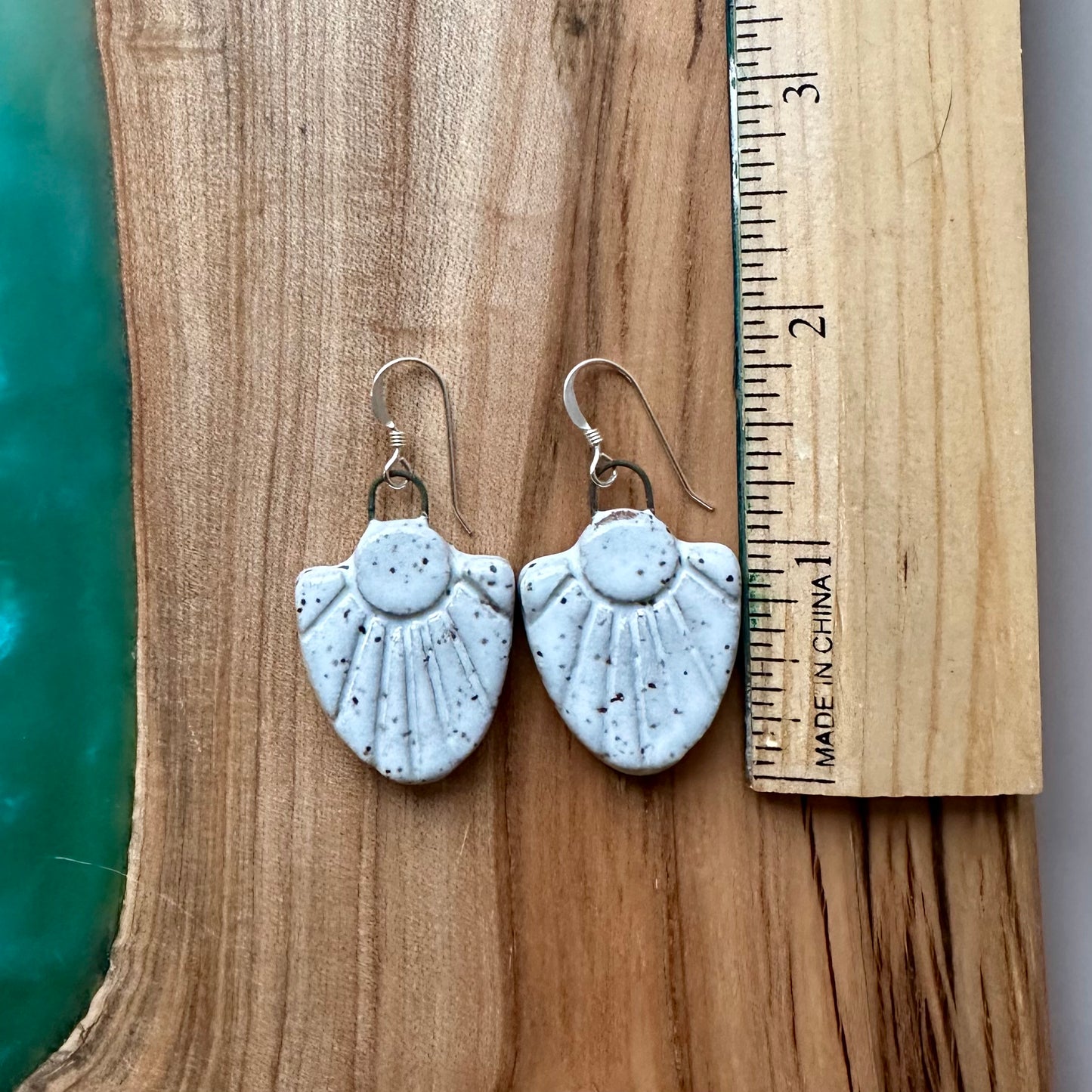 made with love • white sunbeam earrings