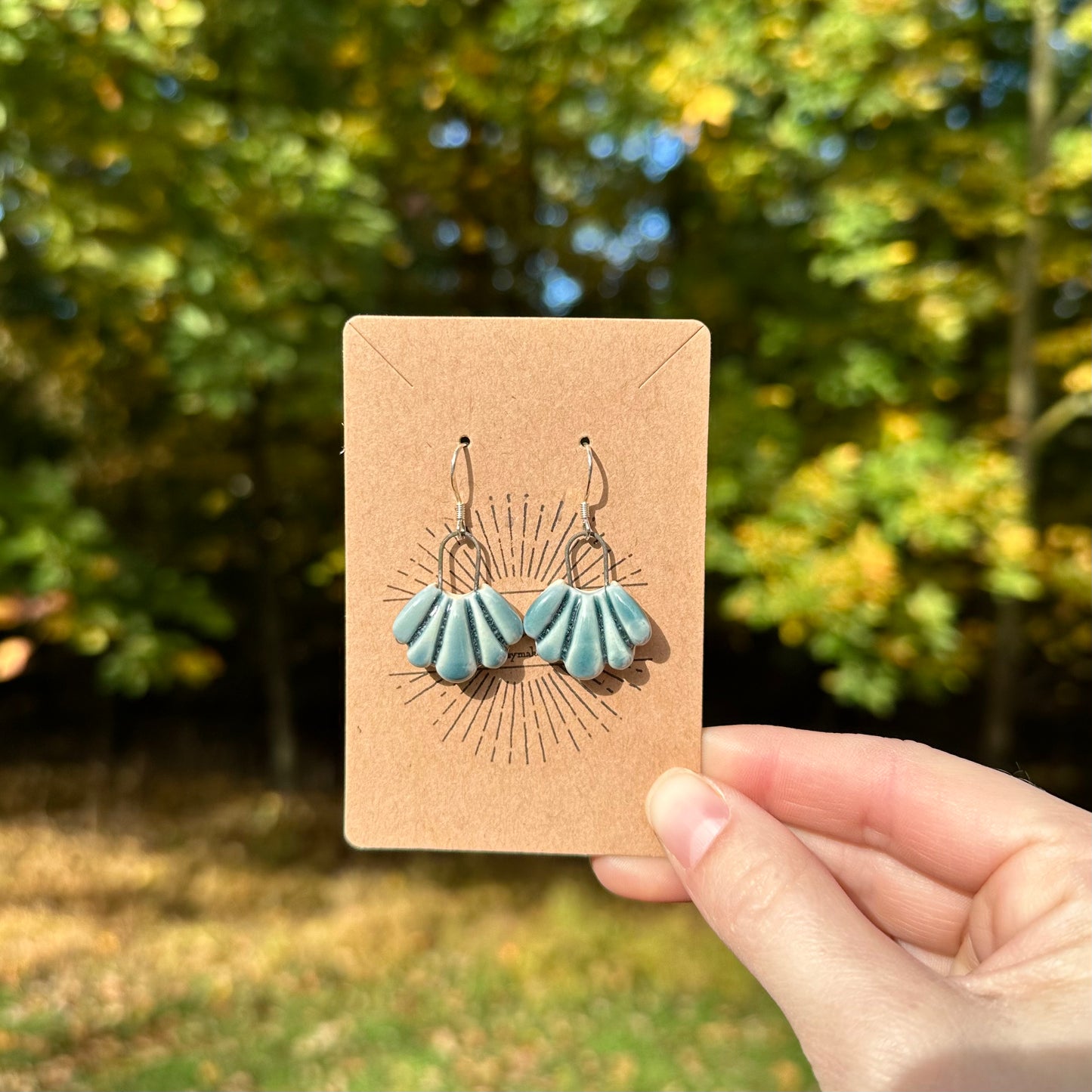 made with love • small fan earrings