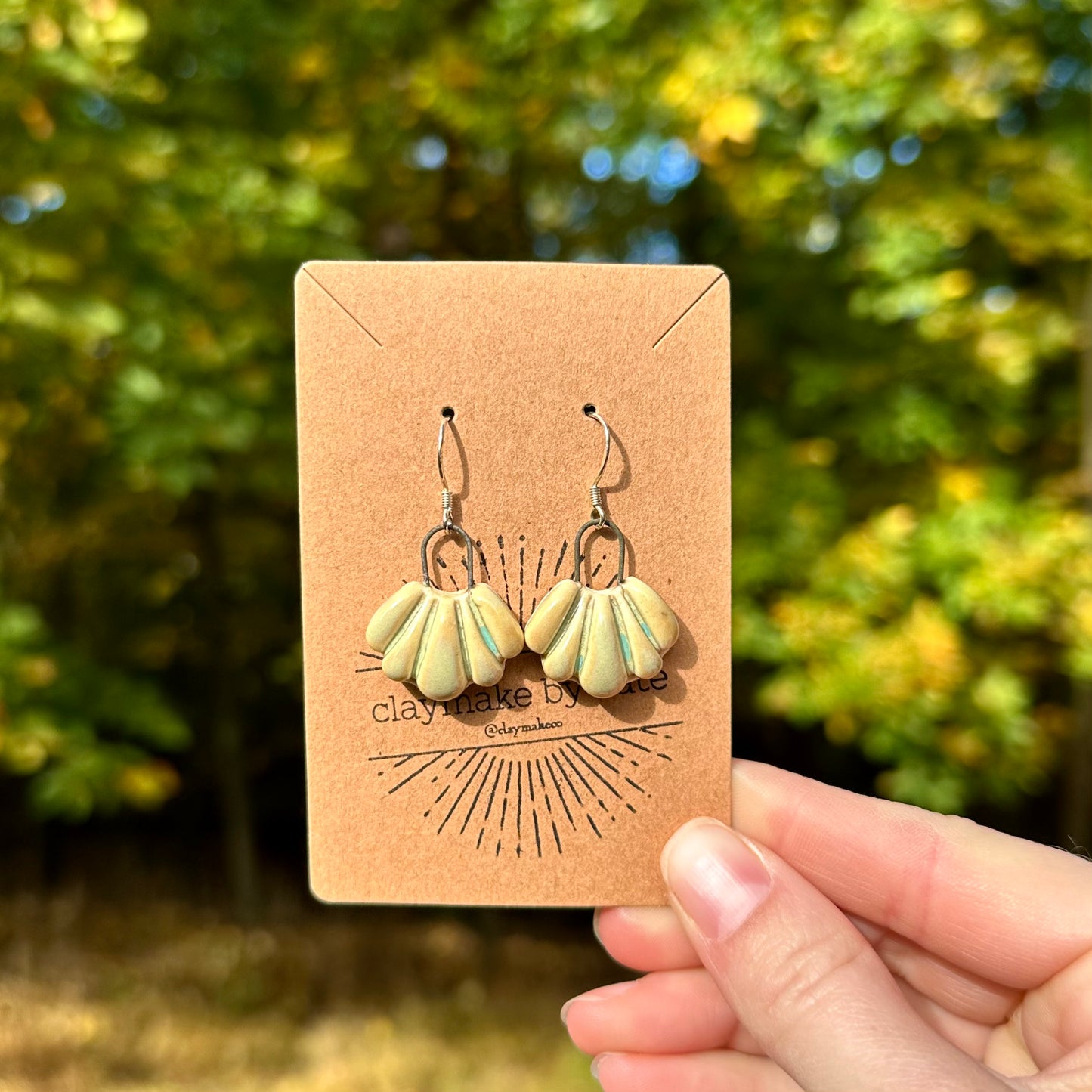 made with love • small fan earrings