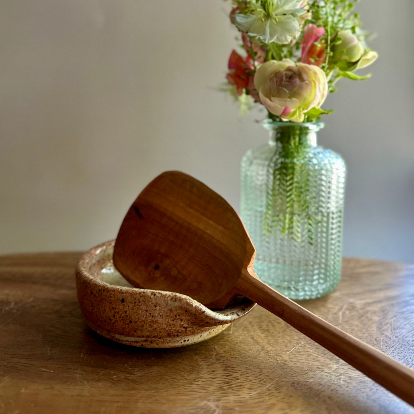 wheel-thrown spoon rest • egg