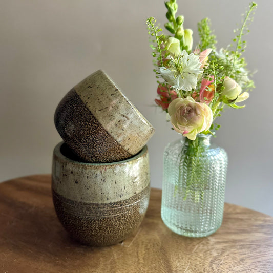 soda-fired indent tumbler • blue-ish
