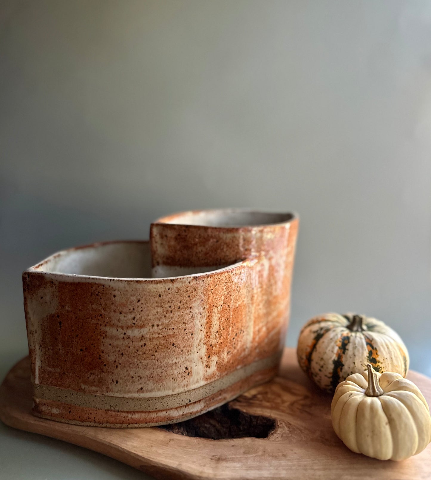 large hand-built double vase