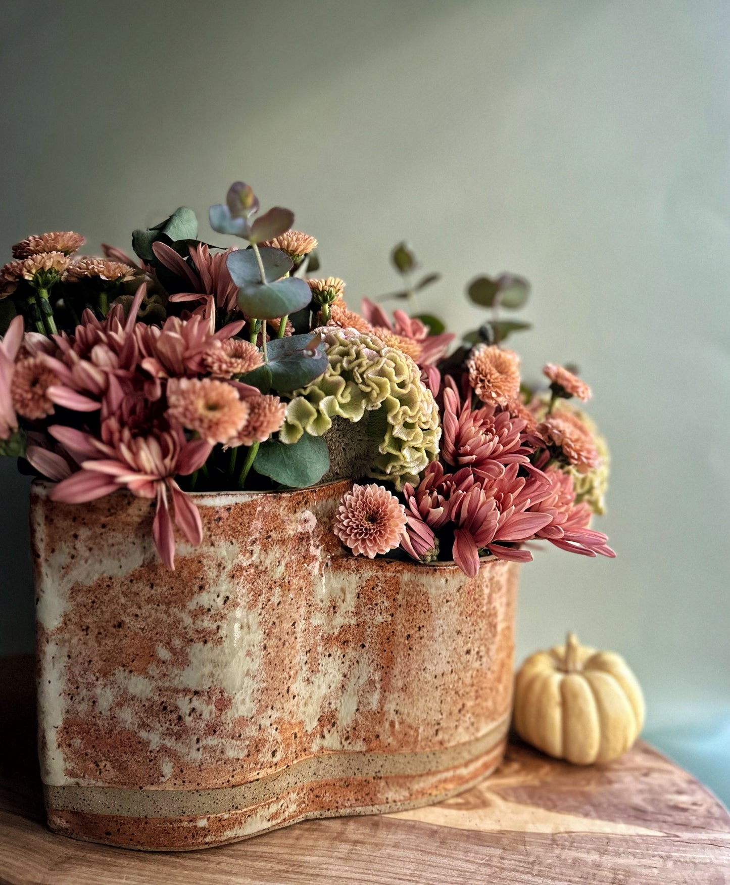 large hand-built double vase