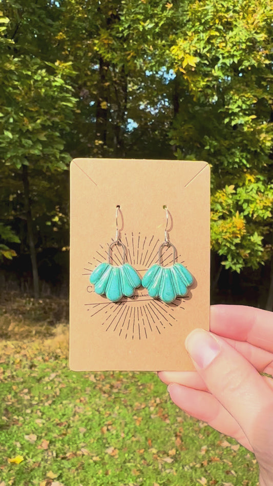 made with love • small fan earrings